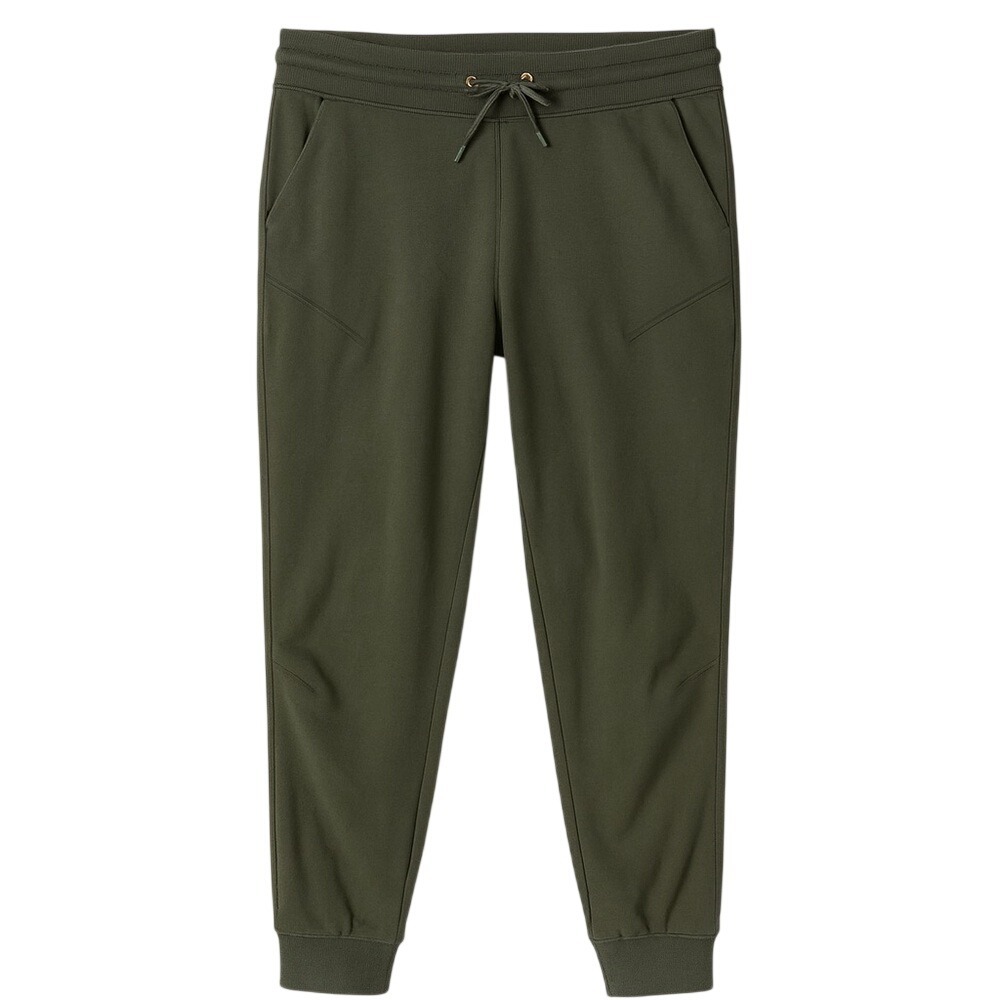 All in Motion French Terry Mid-Rise Jogger T Olive Green Pockets Sz M